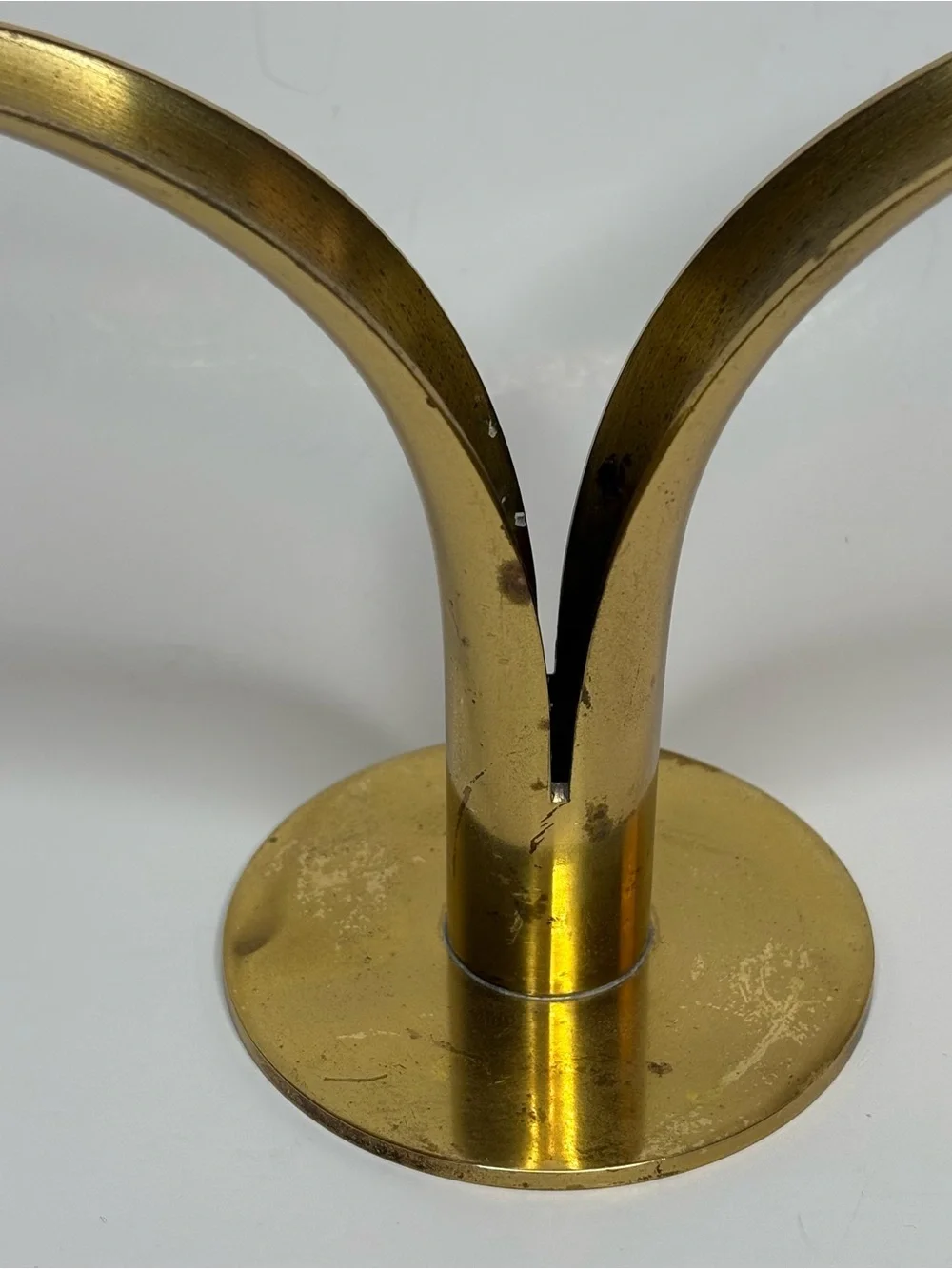 Ystad-Metall Vintage Candle Stick Holder Made In Sweden Brass Pair